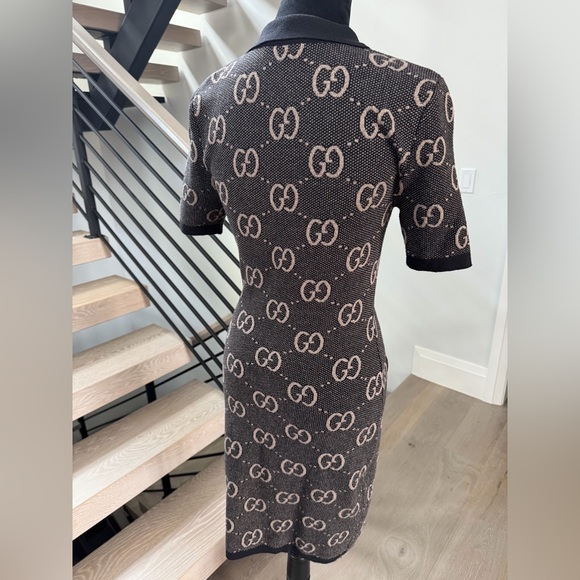 New Gucci Black and Brown Logo Mini Dress can fit Small and Medium size - Picture 6 of 8